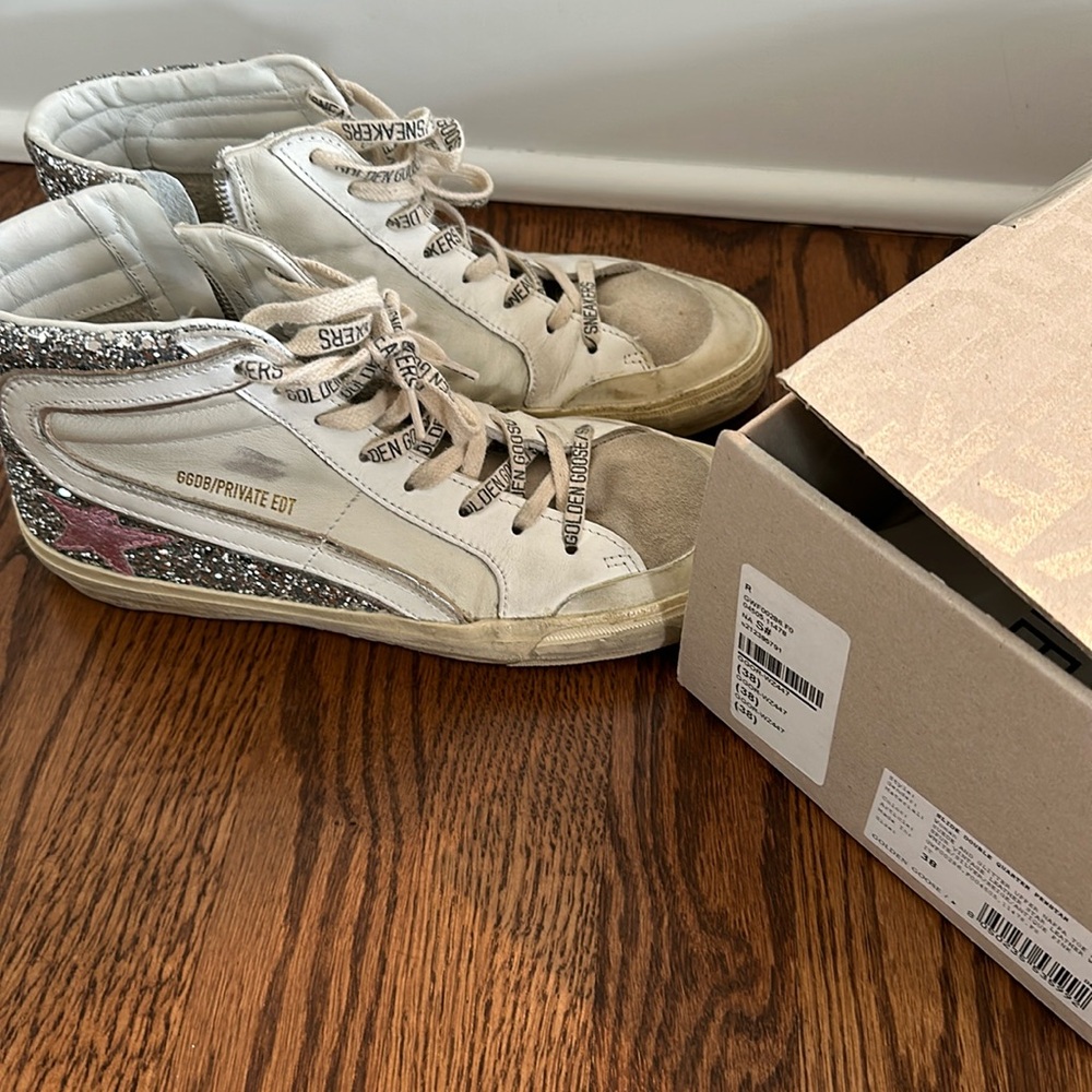 Women’s golden goose size 38 slide double quarter penstar euc